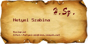 Hetyei Szabina névjegykártya
