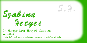 szabina hetyei business card